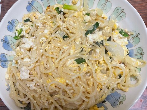 豆腐と卵のスパゲティ